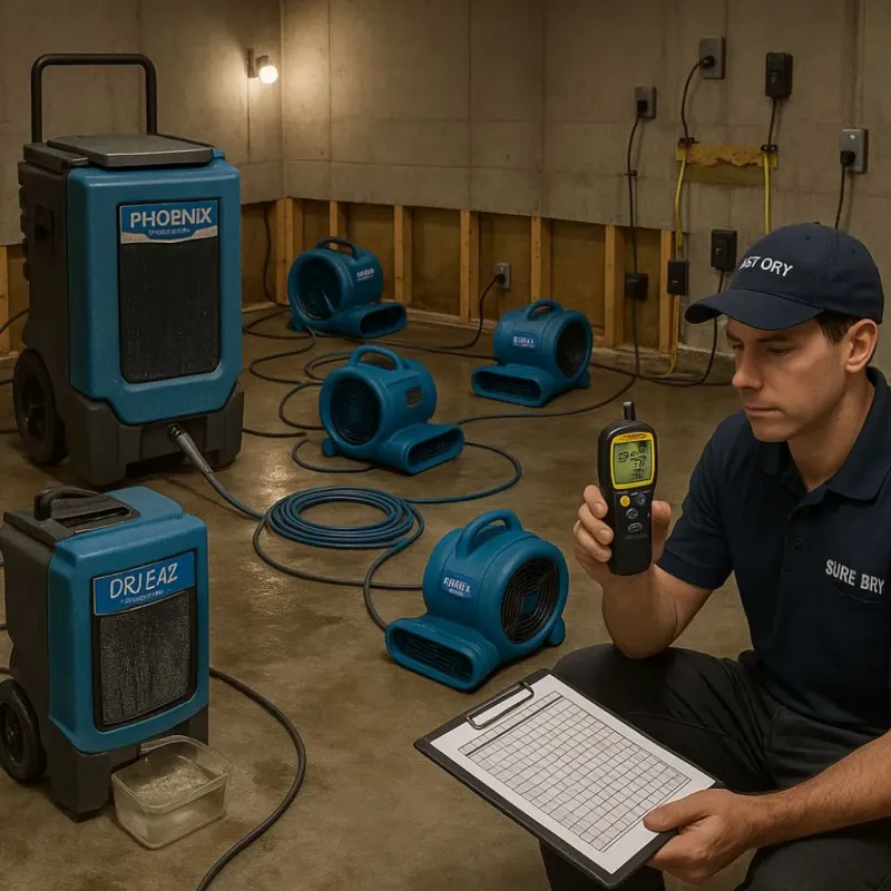 Structural Drying and Dehumidification process in Lenoir County, NC